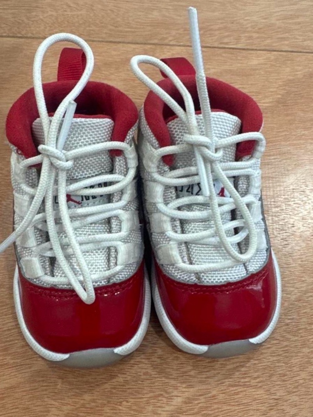 Jordan Kids Red and White Lace-Up Sneakers